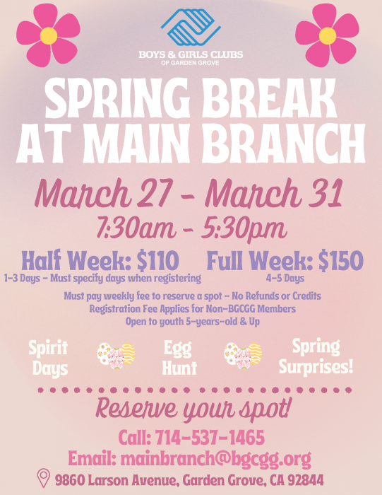 Main Branch After-School Programs | Boys & Girls Clubs of Garden Grove